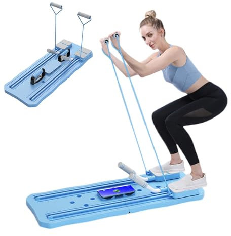 Generisch Pilates-Reformer, Faltbarer Kompakter Pilates-Reformer, Multifunktionales Tragbares Fitnessboard, Bauchmuskelrad Für Heimtraining, Ausrüstung Für Männer Und Frauen