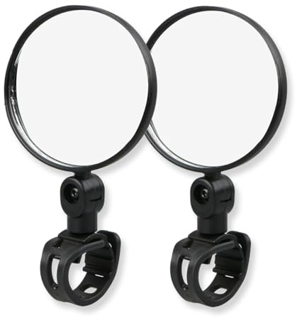 OUDQFCJ Rétroviseur Vélo et Trottinette Électrique, Accessoire Vélo et Trottinette Électrique, 2 Pièces, Miroir Convexe 360° Rotatif, Réglable et Monté sur Guidon, Vue Arrière pour Vélo (15-32mm)