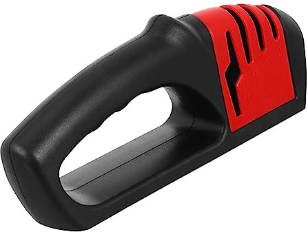 ABOOFAN 1Pc Ergonomic Knives Sharpener Tool Manual Stage Grinding Sharpener for Kitchen Knives Scissors Cutters Non Slip Base Quick Safe Use Housewarming Black