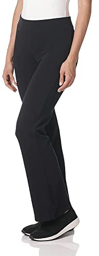 FAIRY TRENDZ Black Trousers Women – Ladies Work Trousers Elasticated Waist Bootcut Stretch Pull On Pants for Office & Nurse Uniform High Rise Smart Formal Comfy Soft Bottoms