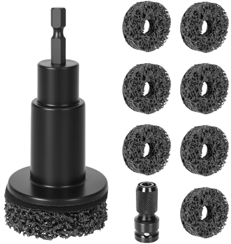 Hossom Wheel Hub Cleaning Kit, Wheel Hub Cleaning Tool, Brake Hub Cleaning Kit | Brake Hub Resurfacing Tool with Grinding Polishing, Portable Rust Remover for Automotive Nuts Maintenance, 7 grinding discs