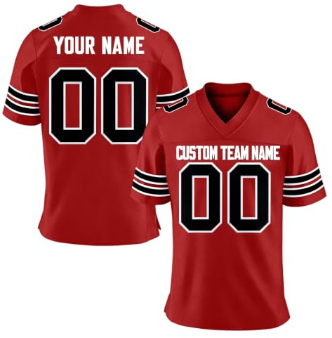 Maillot de Football Américain Personnalisé, T-Shirt avec Nom et Numéro