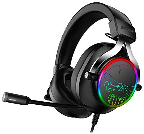 SPIRIT OF GAMER - XPERT H600 - USB PC Gaming Headset Sound 7.1 Virtual Surround - RGB LED - Negro - Micrófono de reducción de ruido - PS5 / XBOX X / PS4 / XBOX ONE