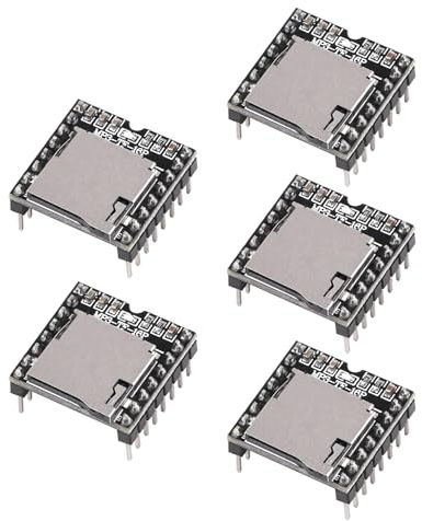 Mini MP3 DFPlayer Module Binghe 5 pièces Mini MP3 Player Mini Lecteur DFPlayer MP3 Cartes de Développement avec TF Card Compatible avec Arduino