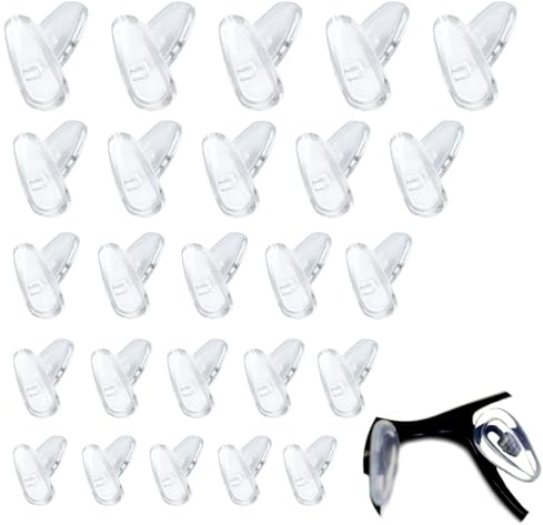 25 Paires Coussinet Lunettes Nez,Plaquette de Nez pour Lunettes Accessoires pour Lunettes Plaquette Silicone pour Lunettes,Anti Glisse Lunettes Kit de Réparation de Lunettes-5 Tailles