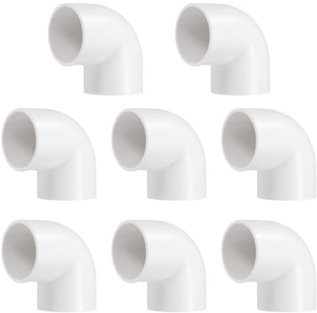 sourcing map 4pcs 90 Degree Elbow Pipe Fittings 1-1/2 2 Way PVC Furniture Grade Corner Connectors Angle Elbow Side Outlet for Sewer Plumbing Drain Pipe Water Supplies Build Garden, White