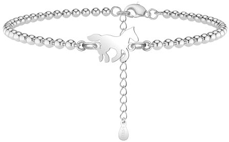 Casxyue Bracelets Cheval Fille Cadeau Cheval Pour Femme Argent Fille Bracelets Cadeau Original Anniversaire Noël