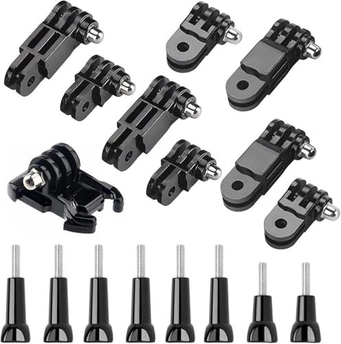 17 Piezas Giratorio Ajustable para Cámara Acción, 3 Vías Brazo de Pivote Brazo Pivote de Extensión 8-en-1, Adaptador de Montaje en Trípode, Extensión para Cámaras Deportivas