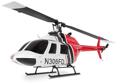 Amewi Bell 206 PRO brushless CP Elicottero 6 canali 6G RTF RC telecomandato, bianco/rosso
