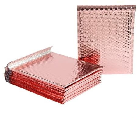 Hohota Lot de 30 enveloppes à bulles en or rose, sacs d'expédition rembourrés en aluminium aluminisé(Rose gold,15 * 20cm)