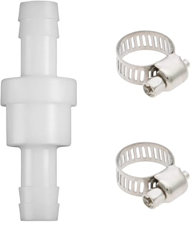 Rückschlagventil 10mm mit 2 Schlauchschellen – Rückflussverhinderer Waschmaschine & Trockner – Rückschlagventil 1/2 Zoll – Rücklaufventil für Wasser, Gas, Flüssigluft – Rückflussverhinderer 10mm