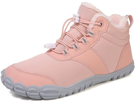 Generisch 2025 Hiking Shoes, Winter Barefoot Shoes, Hiking Shoes for Men and Women, Running Shoes, Non-Slip Women's Shoes, Silver Heel, pink, 5 UK