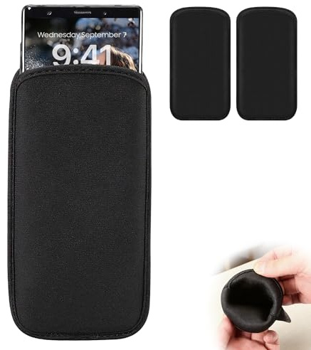 2 Stück Handy Tasche Universal, Leichte Weiche Handysocke aus Neopren, Stoßfeste Handy Socke, Praktische Smartphone Tasche für Outdoor Sport und Freizeit, Kompatibel mit iPhone 13 14 15 16 Pro Max
