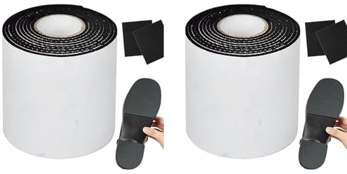 2 rotoli di cuscinetti antiscivolo per scarpe, protezioni autoadesive per suole, gommosi per scarpe che assorbono il rumore, antiscivolo, toppe protettive per suole, nastro di riduzione del rumore