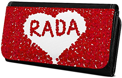 Geldbörse mit Namen Rada - Design Rosenherz - Brieftasche, Geldbeutel, Portemonnaie, personalisiert für Damen und Herren