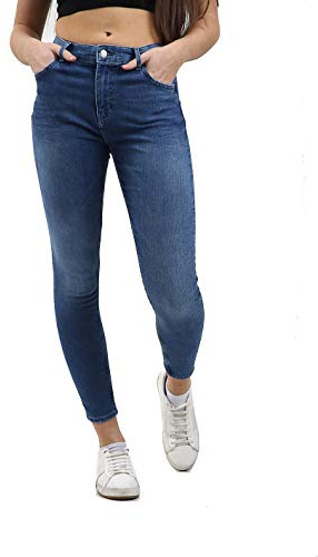 UC Ladies Ex M&S Skinny Sculpted Cotton Jeans - Womens Stretch Denim Styling Super Slim Mid Jeggings Trouser Pants (Blue, 14 - L)