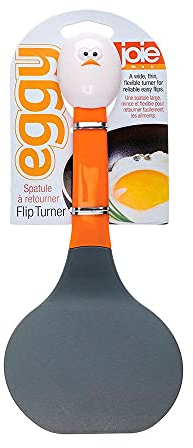 Joie Kitchen Gadgets Eggy Flex Flip Turner – Wide & Flexible Spatula for Easy Flipping, Safe for Non-Stick Cookware, Black