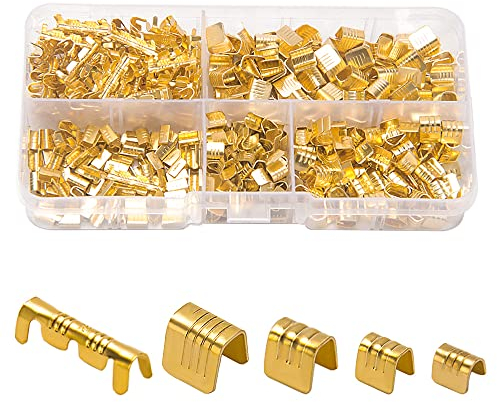 VooGenzek 500 Pièces Assortiment de Bornes à Sertir en Fil de Cuivre en Forme de U, Kit de Connecteur de Bout de Cable électrique Non Isolé