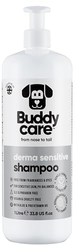 Shampooing dermo-Sensible par Buddycare - Shampooing pour Chiens à Peau Sensible - avec de l'aloe Vera et de la provitamine B5 (1L)
