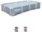Bestway Steel Pro - Piscina Rectangular sobre el Suelo, con patrón en Forma de Hoja, Juego Completo de 3,66 m x 2,01 m x 66 cm