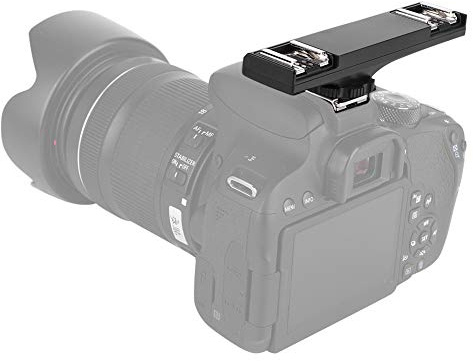 Splitter Dual Hot Shoe Ultraleggero di qualità per Videocamera SLR, SupportaI-TTL. Raddoppia la Slitta Calda, Attiva // . Portare L'orso Fino a 3 Kg (In esclusiva per #02)