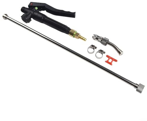 Bacchetta per irrigazione da giardino da 73 cm, ricambio per lancia spruzzatore regolabile, bacchetta spruzzatore in acciaio con punta in ottone da 0,95 cm