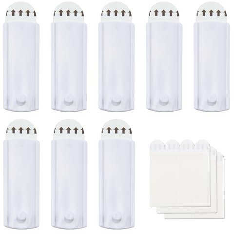 8 Colgadores de Cuadros y 12 Tiras Adhesivas Removibles, Colgadores de Cuadros para Dientes de Sierra y Marco de Alambre, Ganchos para Colgar Cuadros sin Daños, Sin Necesidad de Clavos