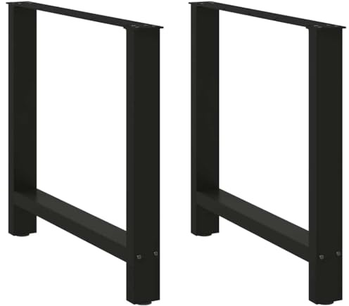 vidaXL Gambe per tavolo da pranzo nere 2 pz 80x(72-73) cm in acciaio