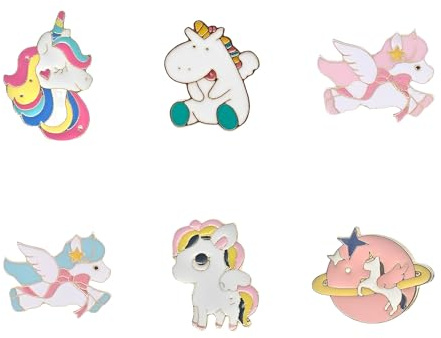 Spilla Smaltata, Regerly 6 Pezzi Carino Smalto Spilla Badge Set Spille per Badge in Metallo per Abito Borse Zaini Giacche Cappello