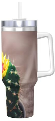 Borraccia termica a doppia parete in acciaio inox, con manico e coperchio con cannuccia