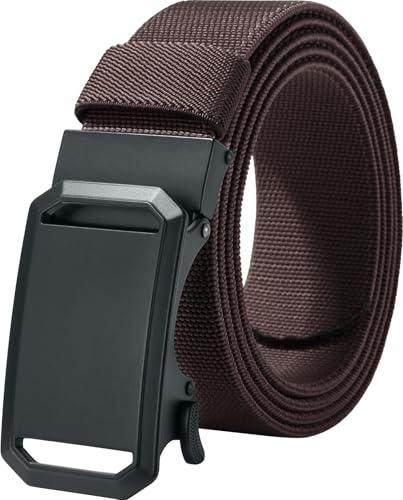 LionVII Cinturón de trinquete elástico con hebilla automática, ajustable y elástico, cinturón de trabajo para hombre, 130 cm