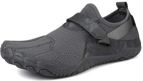 CYMMIYT Vattenskor sommarvattenskor för män och kvinnor, barfota, strandskor, snabbtorkande, för pool, strand, surfing, promenader, vattenyoga (mörkgrå, 38)