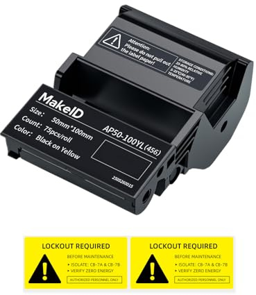 MakeID EP53 Étiquettes PET Toutes Conditions pour câbles et fils intérieurs/extérieurs, étiquetage DataCom – pour étiqueteuse industrielle portable EP53, 50 mm*100 mm