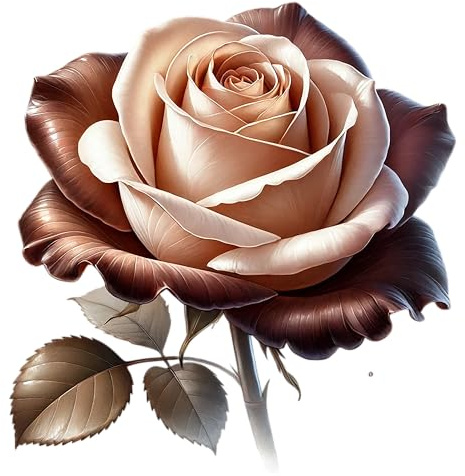 Golden Brown Rose Vinyl Decal Stickers, Cover Marks, Floral Decor, 20cm 7cm | Opaque Finish, No White Edges, Weatherproof, UK Manufactured, Garden Style, Use on Walls, Cars, Bins, Laptops and Windows