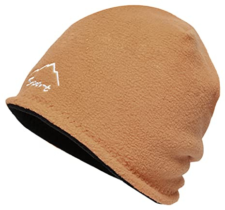 Generisk babymössa vinter kvinnor män vinter köldskydd skidmössa utomhus huvudbonader mössa polarfleece vändbar vindtät varm mössa yllemössa män, b, one size