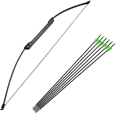 SHARROW Bogenschießen Straight Bogen Takedown Recurve Bogen und Pfeil Set 35lbs 40lbs Tragbar Gerade Bogen mit 6er Fiberglaspfeilen für Jugend Ziel Jagd Schießen Trainieren (40lbs, Type 2)