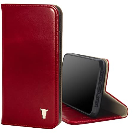 TORRO Leather Case Compatible with iPhone 11 – Genuine Leather Wallet Case/Cover with Card Holder and Stand Function (Red)