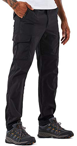 Men's Outdoor Hiking Trousers Quick Dry Lightweight and Thick Fleece Climbing Fishing Cargo Camping Ski Softshell Pants