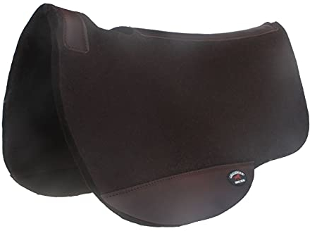 CHALLENGER Horse Western Contoured Endurance Close Contact Wool Felt Saddle Pad Brown 39RT19BR