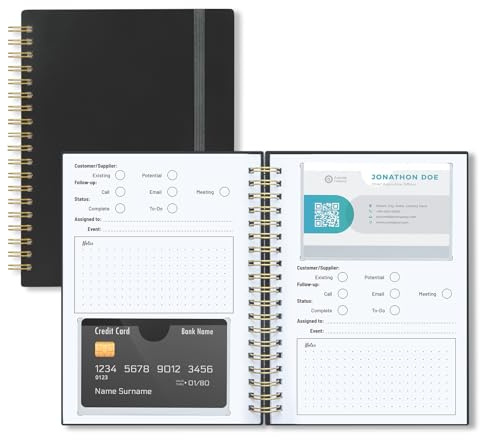 OneSky Business Card Organizer Book - Credit Card Holder, 64 Cards Capacity - Black