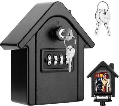 Faneam Cassaforte con codice numerico esterno, grande per chiavi a parete, 4 cifre, impermeabile, robusto con 2 chiavi di emergenza per casa, ufficio, garage