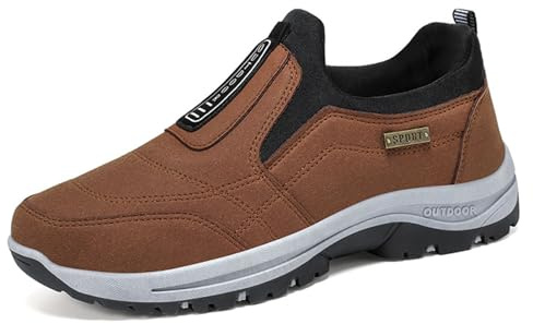 Chaussure de Marche Homme sans Lacets Baskets de randonnée en Plein air Chaussures de randonnée à Enfiler pour Homme Chaussures orthopédiques Chaussures légères pour Le Travail