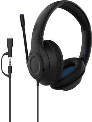 Belkin SoundForm Inspire - Cuffie over-ear cablate per bambini, apprendimento online e viaggi, con microfono a braccio integrato, limite di volume sicuro di 85 dB, USB-C e 3,5 mm, compatibili con