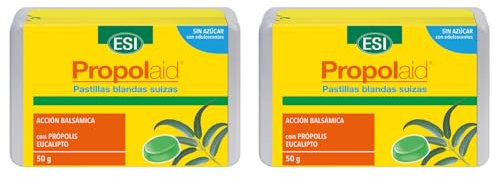 PROPOLAID Pastilla Blanda Eucalipto – Con Própolis, Eucalipto, Pino Silvestre y Menta Piperita – Acción Balsámica – Sin Azúcar Añadido - PACK 2