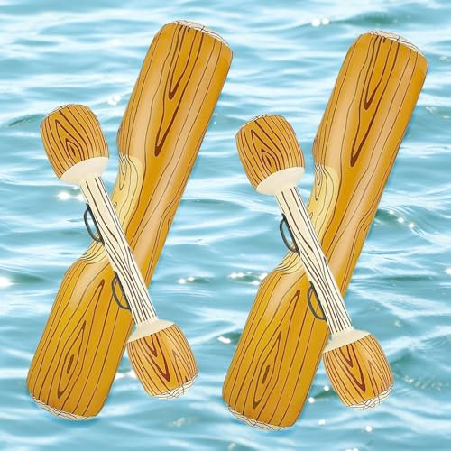 Ayizhiniu 4pcs Ensemble Flottant Gonflable Jouets Bouée, Radeaux Gonflables Bataille, Jouets Piscine Flotteur Nautiques, Gonflable Bois Radeaux Flotter Jouets, Adultes Enfants Jeux Aquatique