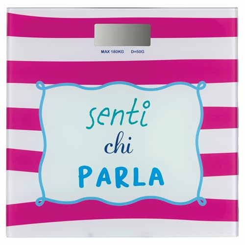 Bilancia pesapersone digitale, top in vetro temperato, 30x30x2,5 cm, rosa, More Amor