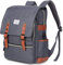 Modoker Vintage Laptop Rucksack für Damen Herren, Schule College Rucksack, grau, 40 cm