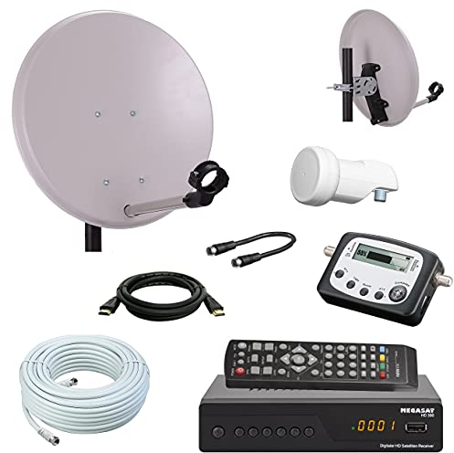 Digital Camping SAT Anlage 40 cm Spiegel + HD Sat Receiver + Digitaler SAT Finder + HD Single LNB + 10m Kabel
