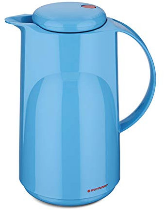 ROTPUNKT Isolierkanne 300 Marla 1,0 l | Zweifunktions-Drehverschluss | BPA Frei- gesundes Trinken | Made in Germany | Warm + Kalthaltung | Glaseinsatz | Smurf