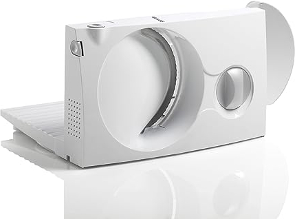 Gorenje R401W Allesschneider, Solingen Messer, Made in Europe, Sicherheitstaste, einstellbare Schnittstärke, weiß